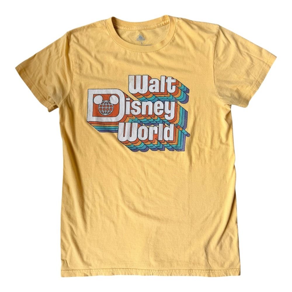 Walt Disney World‎ Parks Shirt Small Butter Yellow Retro Unisex Tee WDW